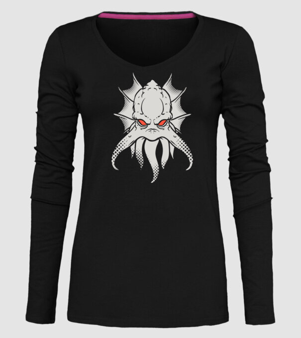 Cap de caracatiță model negru pe tricou