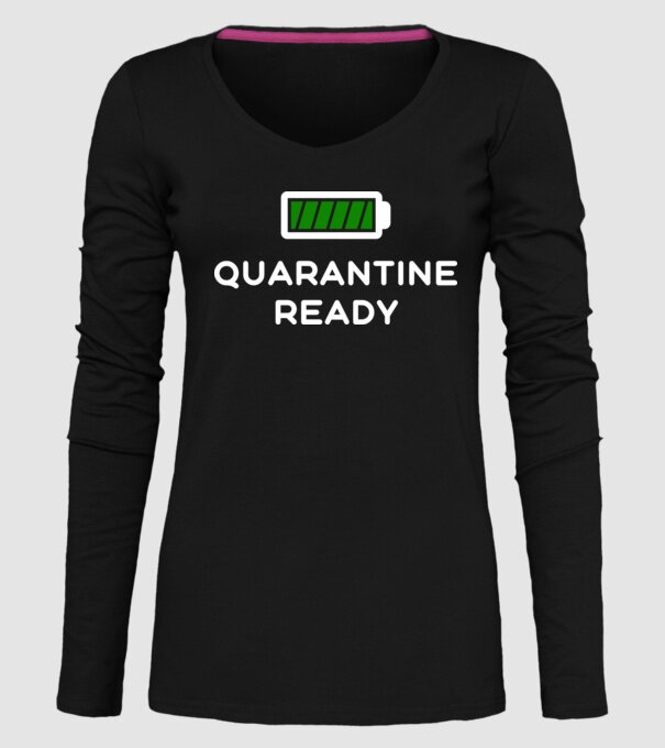 Quarantine ready model negru pe tricou