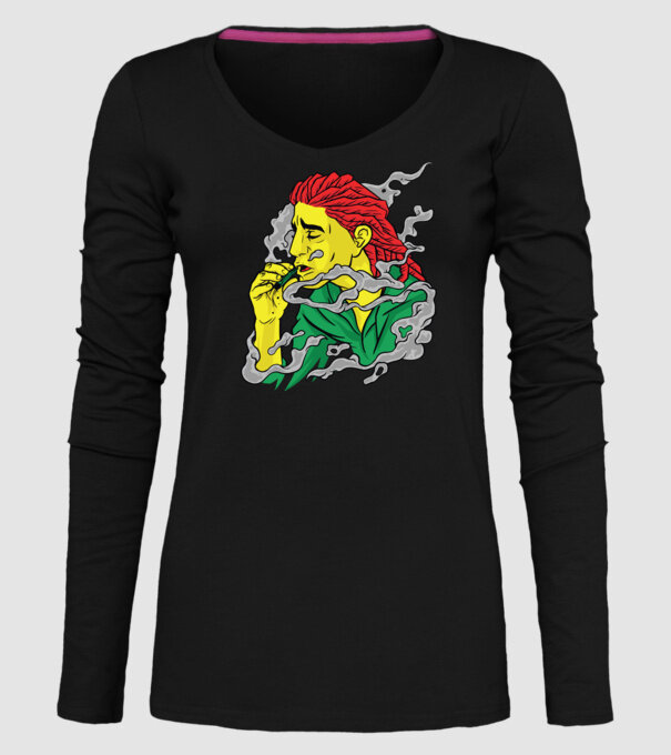 Dreadlock model negru pe tricou
