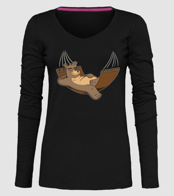 Urs Relax model negru pe tricou
