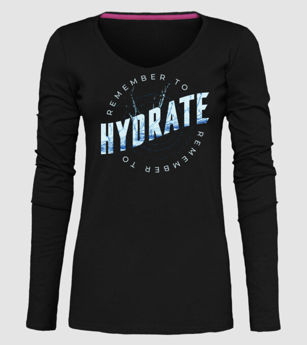 Remember to Hydrate model negru pe tricou