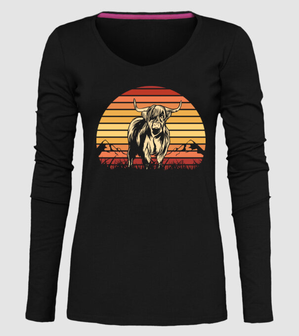 Vită Retro model negru pe tricou