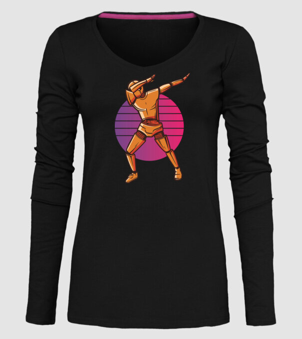 Robot DAB model negru pe tricou