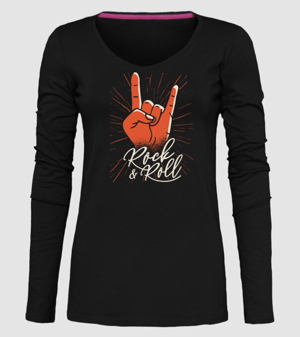 Rock and Roll model negru pe tricou