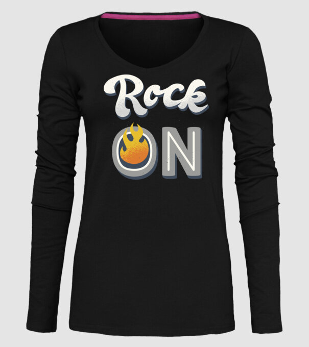 Rock On model negru pe tricou