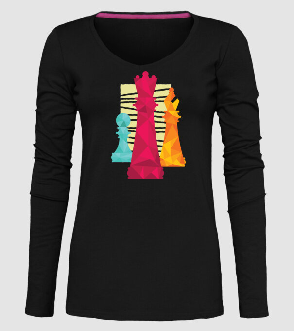 Piese Șah model negru pe tricou
