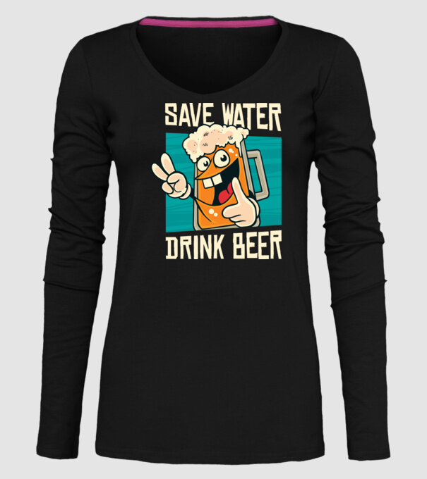 Save water, drink beer tricou amuzant bere model negru pe tricou
