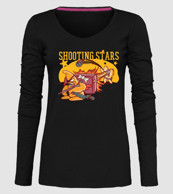 Shooting Stars model negru pe tricou
