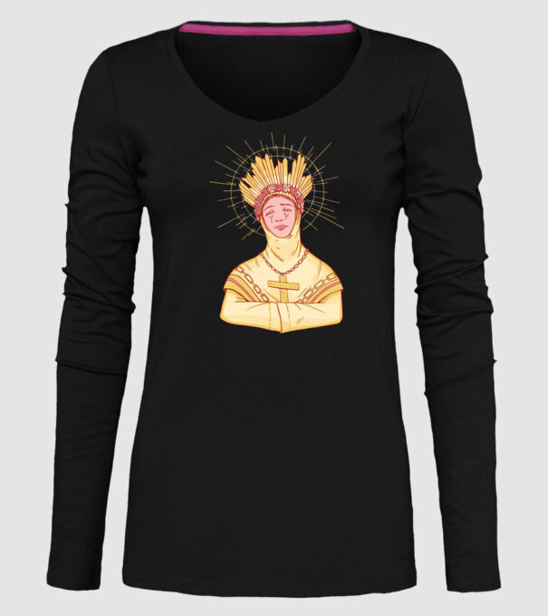 Sfânt lăcrimând model negru pe tricou