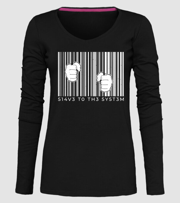 Slave to the system - Sclav al sistemului model negru pe tricou