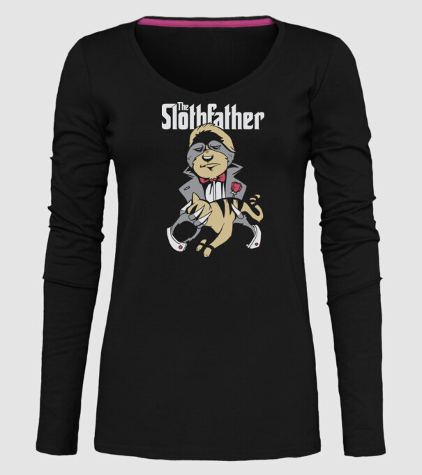 Slothfather - Naș Leneș model negru pe tricou