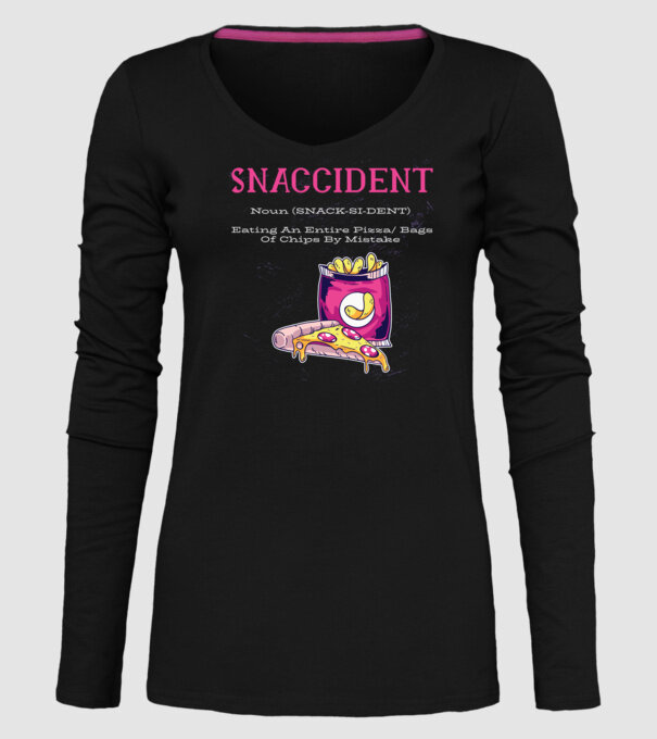 Snaccident model negru pe tricou
