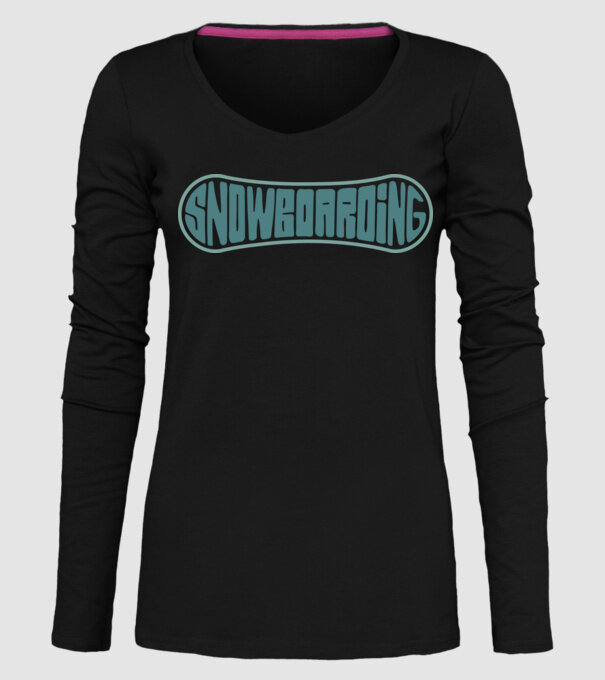 Snowboarding model negru pe tricou