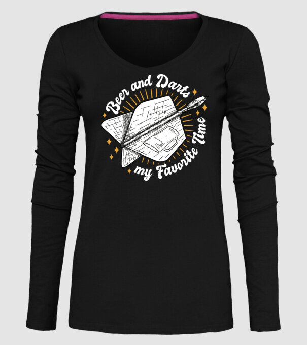 Bere și darts model negru pe tricou