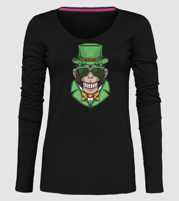 Sfântul Patrick Maimuță model negru pe tricou