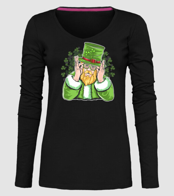 Sfântul Patrick Barbă irlandeză model negru pe tricou