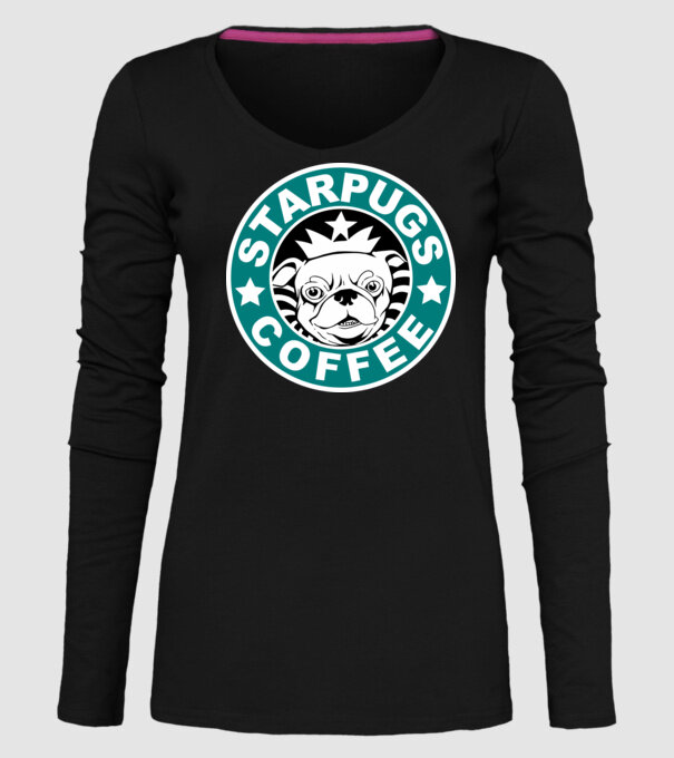 Starpugs Coffee model negru pe tricou