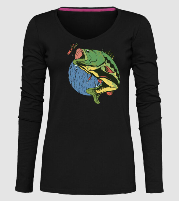 Biban Pescar model negru pe tricou