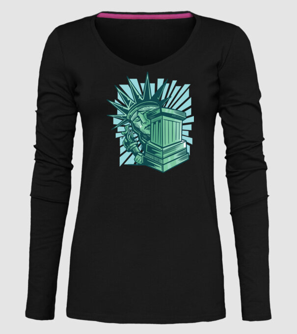 Statuia Libertății model negru pe tricou