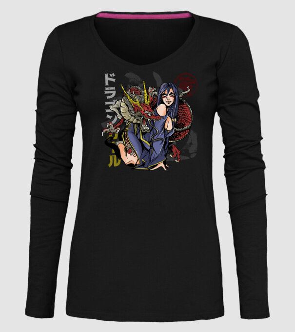 Dragon sexy Anime model negru pe tricou