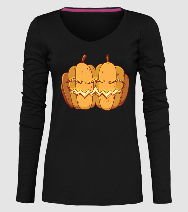 Dovleci siamezi de Halloween model negru pe tricou