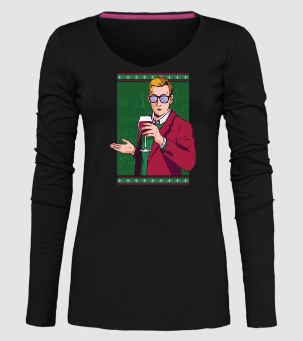 Profesor cu vin model negru pe tricou