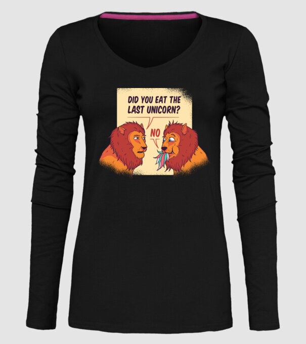 Tu ai mâncat ultimul unicorn? Tricou cu Leu amuzant model negru pe tricou