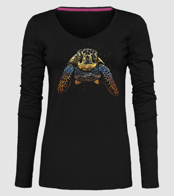 Broască țestoasă model negru pe tricou