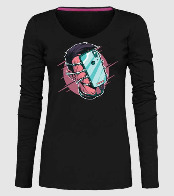 Telefon Facehugger tricou amuzant model negru pe tricou