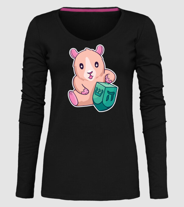 Porcușor de Guineea model negru pe tricou