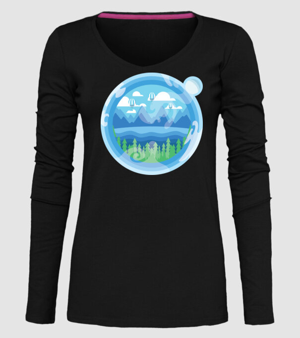 Natură model negru pe tricou