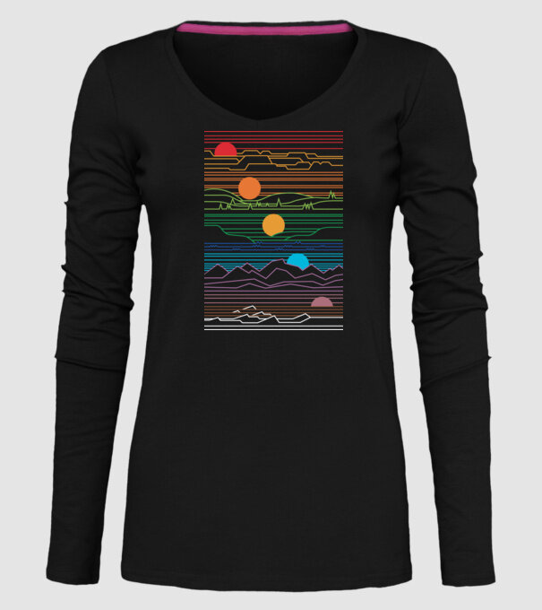 Linii Natură model negru pe tricou