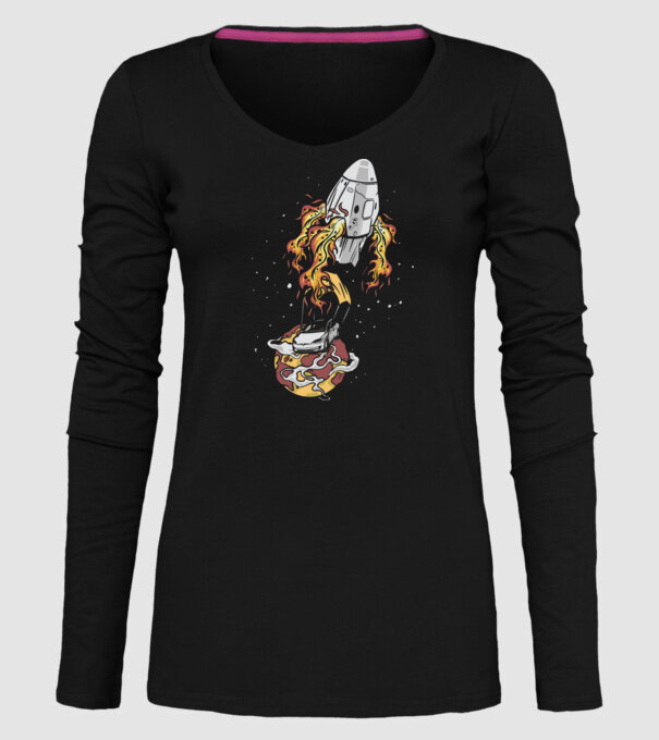 Tesla în spațiu model negru pe tricou