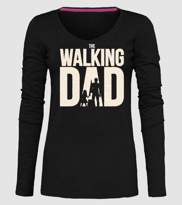 The Walking Dad model negru pe tricou