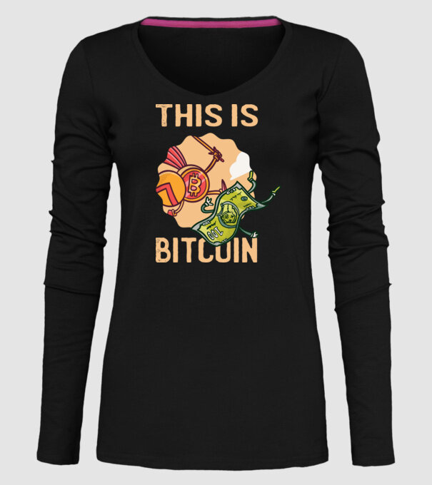 This is Bitcoin model negru pe tricou