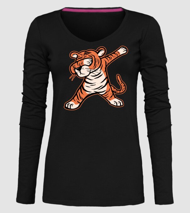 Tigru DAB model negru pe tricou