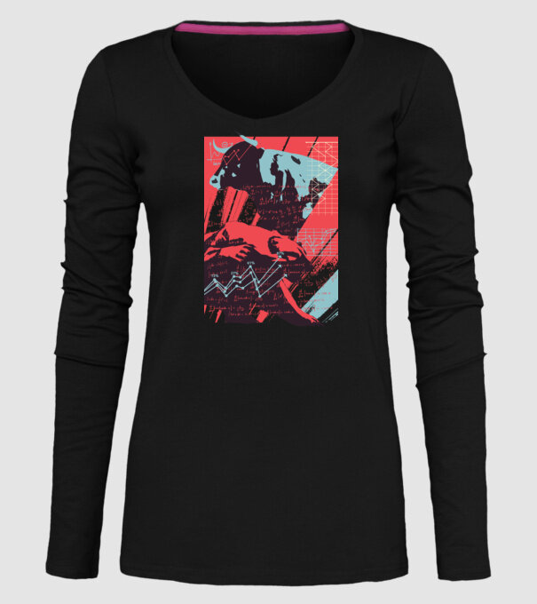 Bursa de Valori Taur vs Urs model negru pe tricou