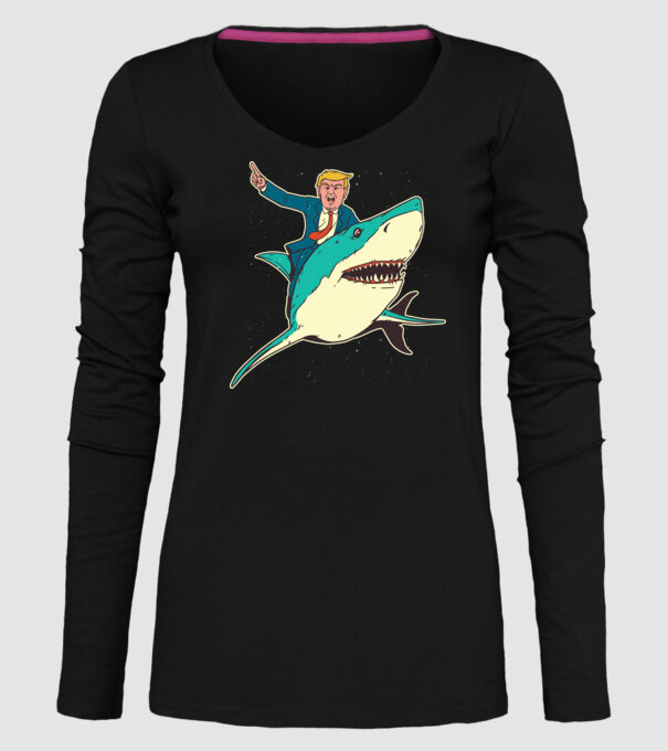 Trump Rechin model negru pe tricou