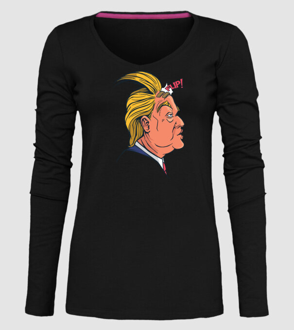Trump Păr model negru pe tricou