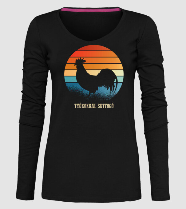 șoptind cu găinile model negru pe tricou