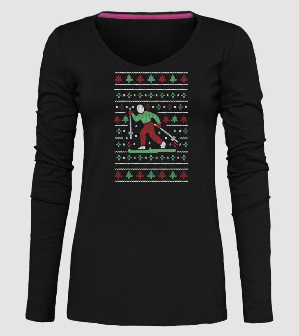 Schi fond Pulover urât model negru pe tricou