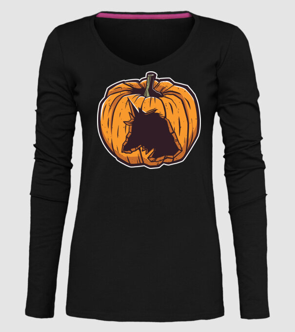 Dovleac de Halloween Unicorn model negru pe tricou