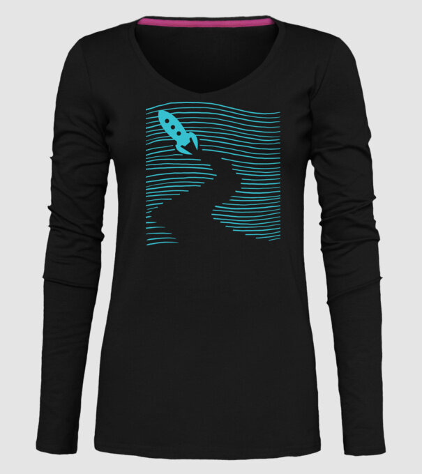 Navă spațială model negru pe tricou