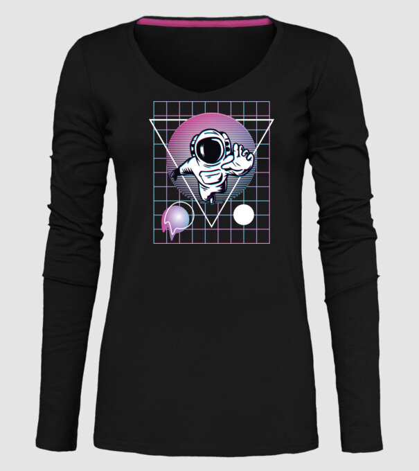 Astronaut Abstract model negru pe tricou
