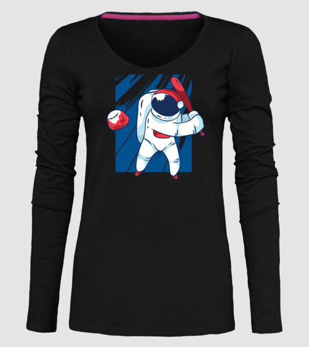 Baseball Astronaut model negru pe tricou