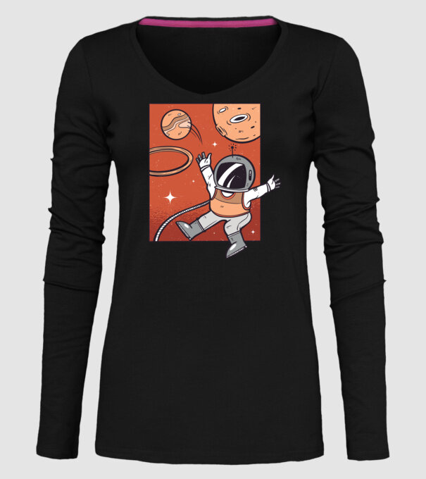 Astronaut Baschetbalist model negru pe tricou