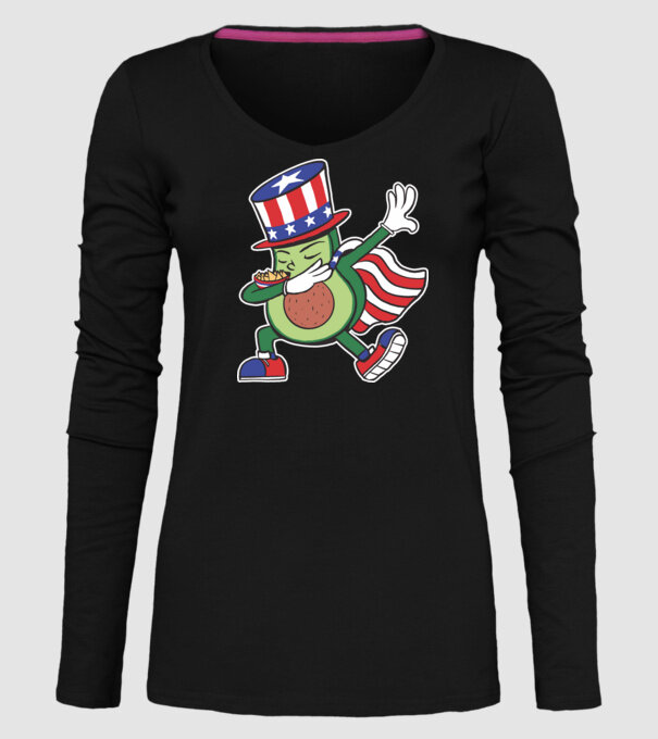 SUA Avocado DAB model negru pe tricou