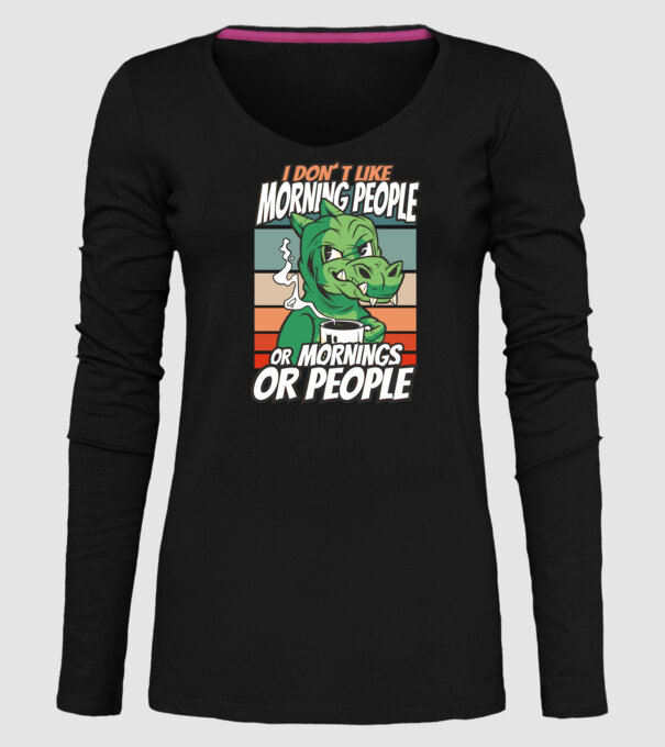 Urăsc diminețile și oamenii antisocial model negru pe tricou
