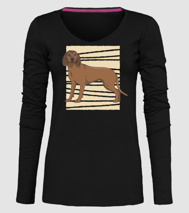 Câine de vânătoare model negru pe tricou