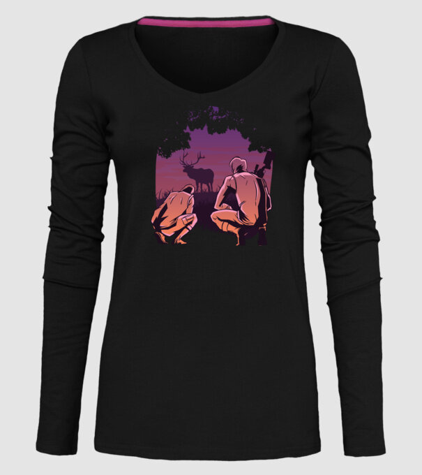 Vânătoare model negru pe tricou
